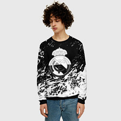 Свитшот мужской Реал Мадрид краски текстура, цвет: 3D-черный — фото 2