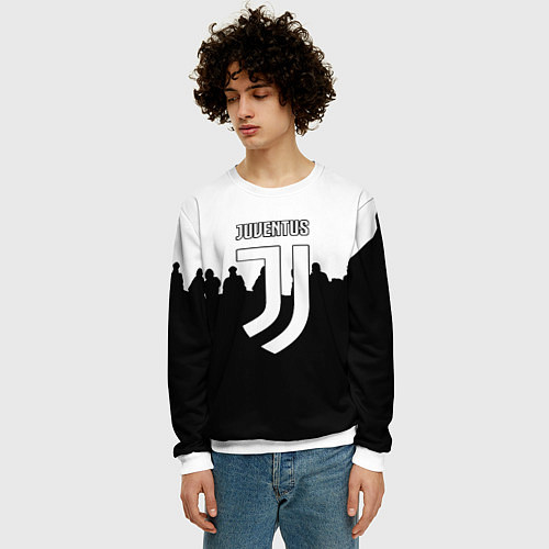 Мужской свитшот Ювентус команды / 3D-Белый – фото 3