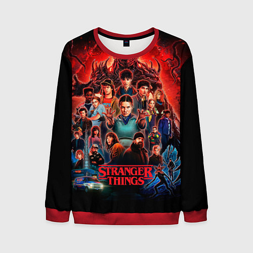 Мужской свитшот Все герои Загадочные события финал / 3D-Красный – фото 1