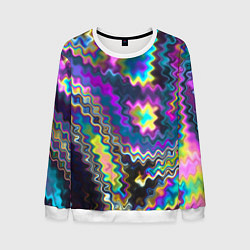 Свитшот мужской Абстракция переливы, цвет: 3D-белый