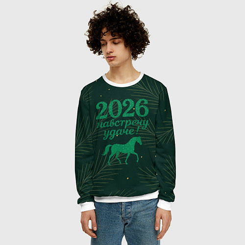 Мужской свитшот Навстречу удаче 2026 / 3D-Белый – фото 3