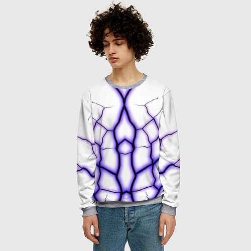 Мужской свитшот Color white purple / 3D-Меланж – фото 3