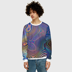 Свитшот мужской Абстрактная рябь, цвет: 3D-белый — фото 2