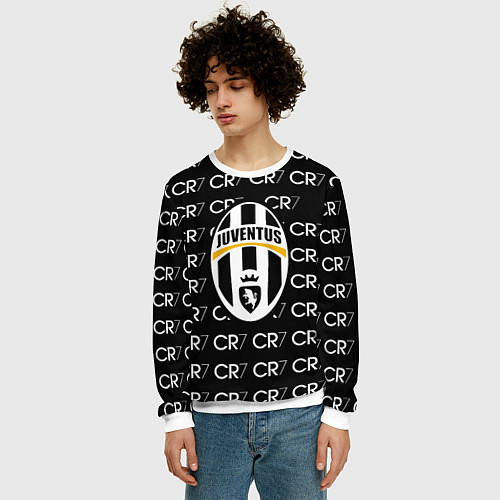 Мужской свитшот Juventus sport pattern / 3D-Белый – фото 3