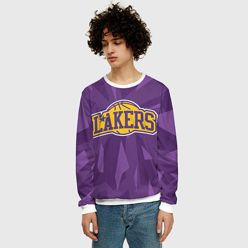 Мужской свитшот NBA Los Angeles Lakers / 3D-Белый – фото 3