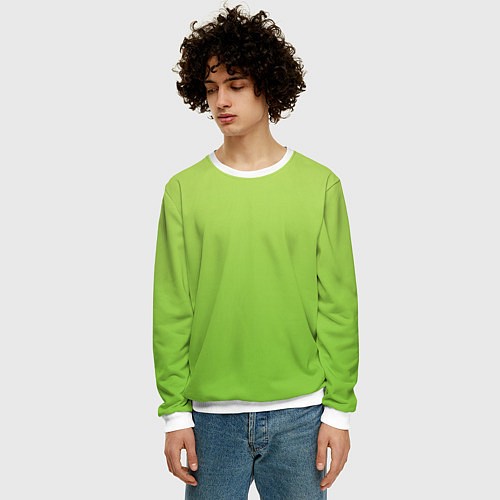 Мужской свитшот Color lime green / 3D-Белый – фото 3
