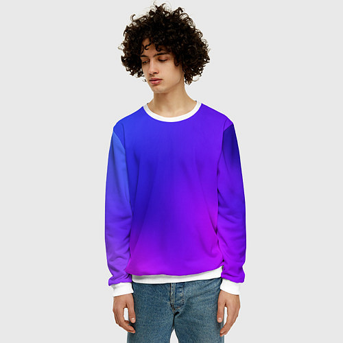Мужской свитшот Color multicolored gradient / 3D-Белый – фото 3