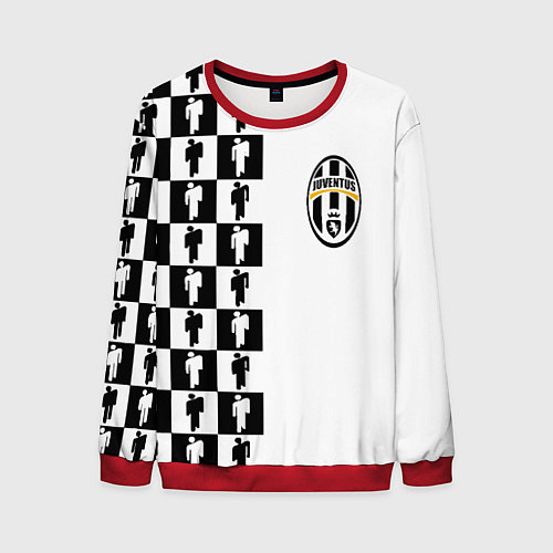 Мужской свитшот Ювентус паттерн люди / 3D-Красный – фото 1