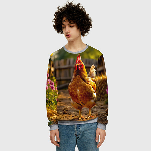 Мужской свитшот Золотой хранитель двора / 3D-Меланж – фото 3