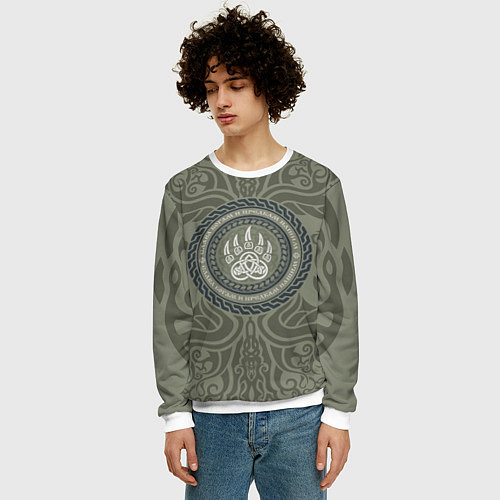 Мужской свитшот Слава богам и предкам нашим / 3D-Белый – фото 3