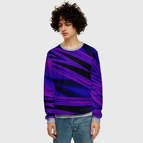 Мужской свитшот Color multi-colored neon / 3D-Меланж – фото 3