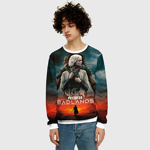 Мужской свитшот Главные герои Хищник планета смерти / 3D-Белый – фото 3