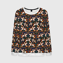 Мужской свитшот Новогодние коты всадники на лошади