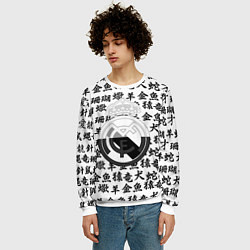 Свитшот мужской Реал Мадрид япония символы, цвет: 3D-белый — фото 2