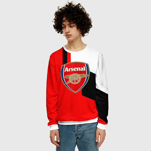 Мужской свитшот Арсенал геометрия спорт / 3D-Белый – фото 3