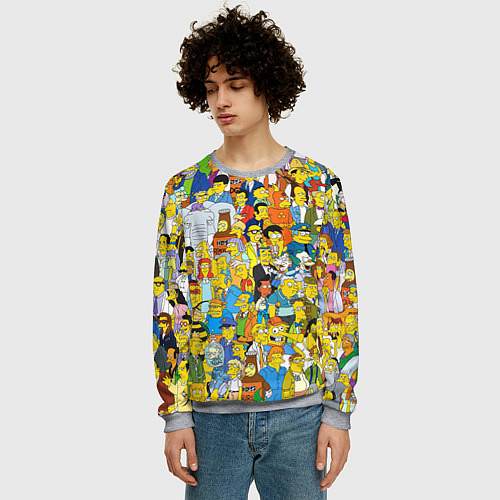 Мужской свитшот Simpsons Stories / 3D-Меланж – фото 3