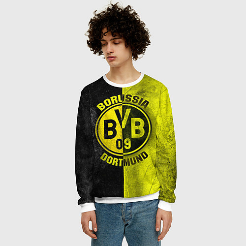 Мужской свитшот Borussia Dortmund / 3D-Белый – фото 3