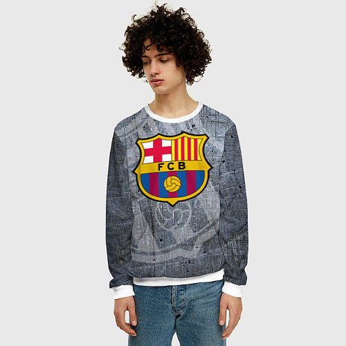 Мужской свитшот Barcelona / 3D-Белый – фото 3