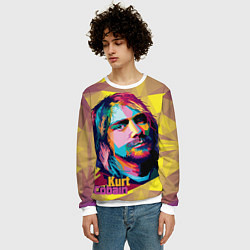 Свитшот мужской Kurt Cobain: Abstraction, цвет: 3D-белый — фото 2