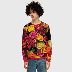 Свитшот мужской Ассорти из роз, цвет: 3D-красный — фото 2
