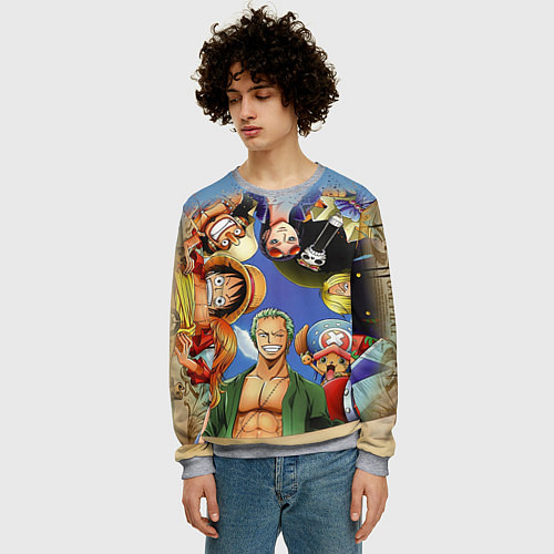 Мужской свитшот One Piece / 3D-Меланж – фото 3