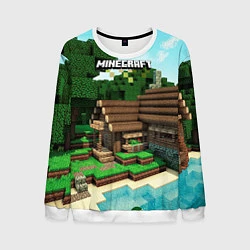 Свитшот мужской Minecraft House, цвет: 3D-белый