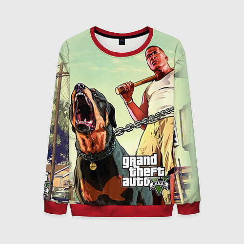 Мужской свитшот GTA 5: Franklin Clinton / 3D-Красный – фото 1