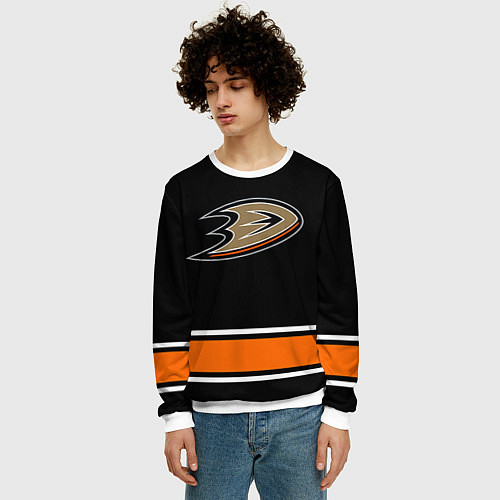 Мужской свитшот Anaheim Ducks Selanne / 3D-Белый – фото 3