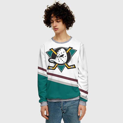Мужской свитшот Anaheim Ducks Selanne / 3D-Меланж – фото 3