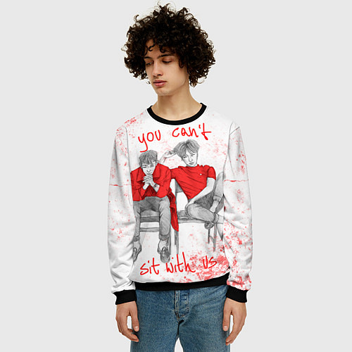 Мужской свитшот Big Bang: Sit with us / 3D-Черный – фото 3