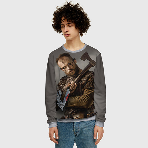 Мужской свитшот Флоки / 3D-Меланж – фото 3