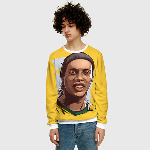 Мужской свитшот Ronaldinho Art / 3D-Белый – фото 3