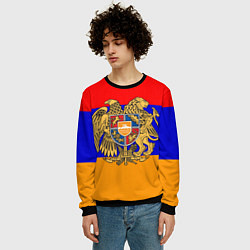 Свитшот мужской Герб и флаг Армении, цвет: 3D-черный — фото 2