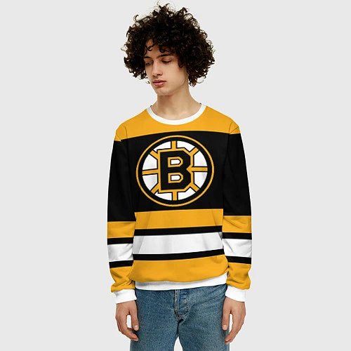 Мужской свитшот Boston Bruins / 3D-Белый – фото 3