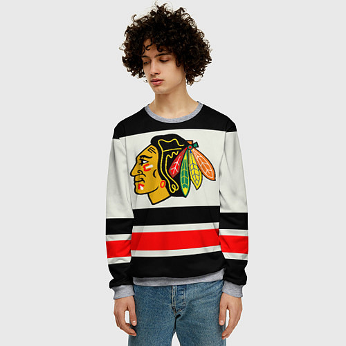 Мужской свитшот Chicago Blackhawks / 3D-Меланж – фото 3