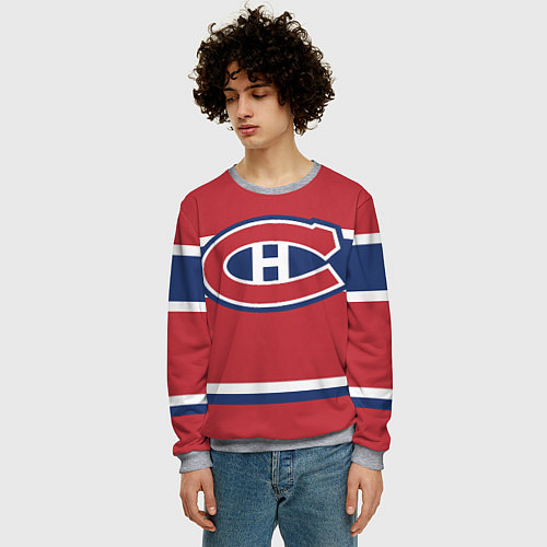 Мужской свитшот Montreal Canadiens / 3D-Меланж – фото 3