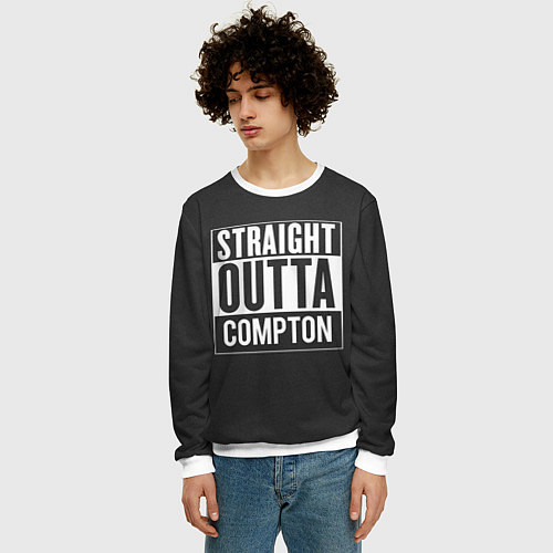 Мужской свитшот Straight Outta Compton / 3D-Белый – фото 3