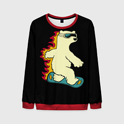 Свитшот мужской Мишка на борде, цвет: 3D-красный