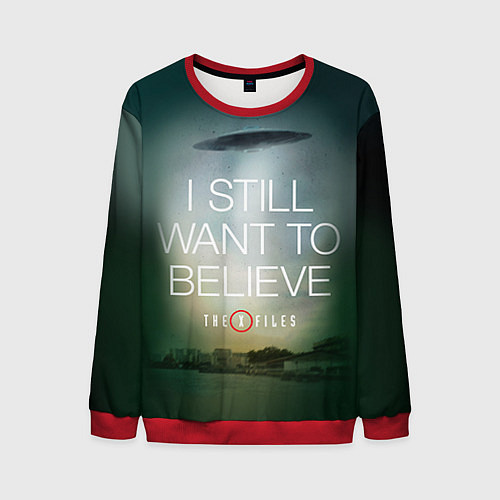 Мужской свитшот I still want to believe / 3D-Красный – фото 1