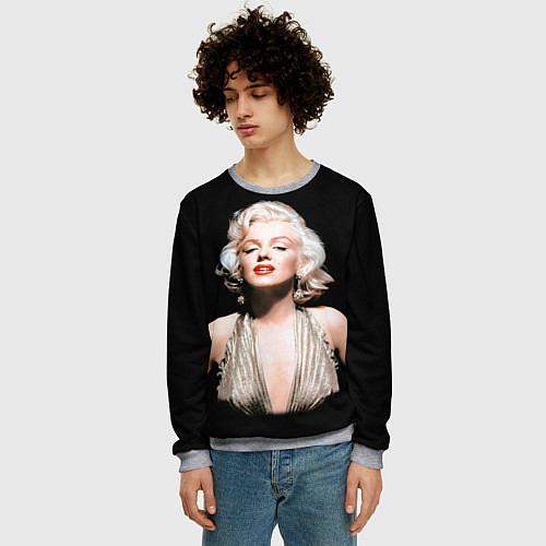 Мужской свитшот Мерлин Монро 2 / 3D-Меланж – фото 3