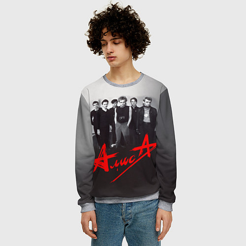 Мужской свитшот АлисА: Трасса E95 / 3D-Меланж – фото 3