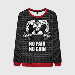 Свитшот мужской No pain, no gain, цвет: 3D-красный