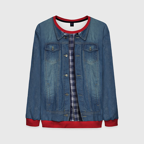 Мужской свитшот Джинсовка / 3D-Красный – фото 1