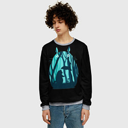 Свитшот мужской Тоторо в лесу, цвет: 3D-меланж — фото 2