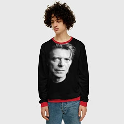 Свитшот мужской David Bowie: Black Face, цвет: 3D-красный — фото 2