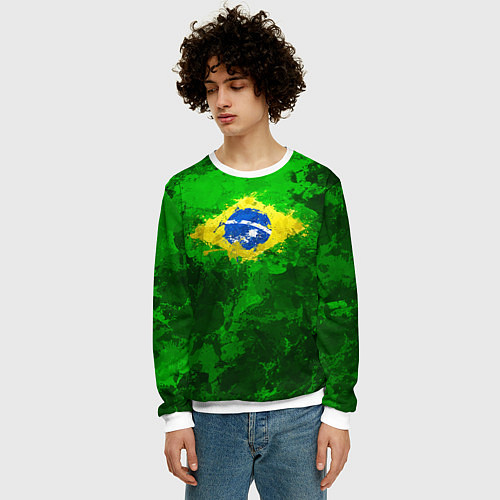 Мужской свитшот Бразилия / 3D-Белый – фото 3