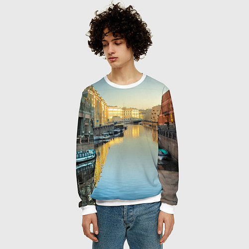 Мужской свитшот Питер / 3D-Белый – фото 3
