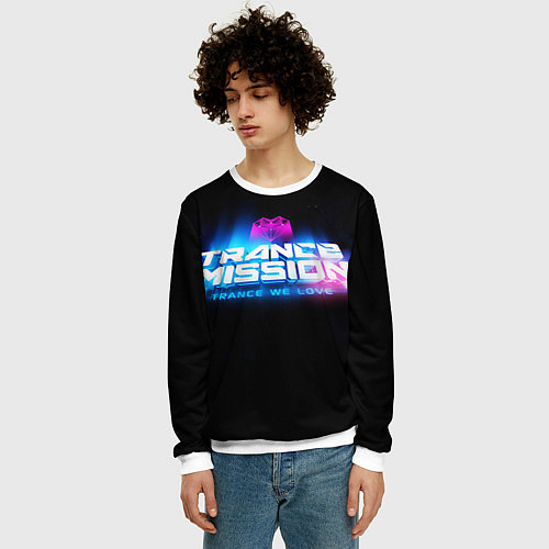 Мужской свитшот Trancemission: Trance we love / 3D-Белый – фото 3