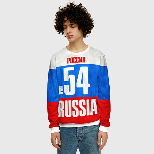 Мужской свитшот Russia: from 54 / 3D-Белый – фото 3