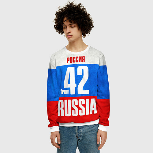 Мужской свитшот Russia: from 42 / 3D-Белый – фото 3
